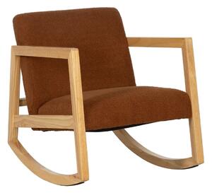 Rocking Chair Brown Beige Rubber wood Fabric 60 x 83 x 72 cm