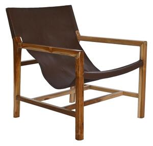 Armchair DKD Home Decor Natural Dark brown Teak 66 x 73 x 77 cm