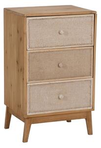 Nightstand GEREL Natural Fir wood MDF Wood Natural Fibre 46 x 37 x 76 cm