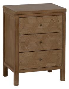 Nightstand BRAYAN Natural Paolownia wood 48 x 35 x 66 cm