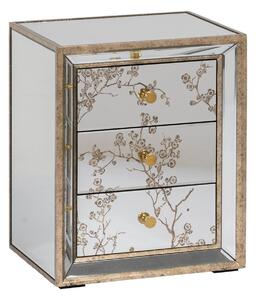 Nightstand CHLOE Golden Mirror Crystal MDF Wood 49 x 40 x 60 cm