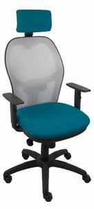 Office Chair with Headrest Jorquera P&C 10CRNCR Grey Green/Blue