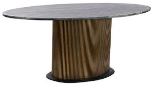 Dining Table Home ESPRIT Black Golden Brass Marble 200 x 110 x 76 cm