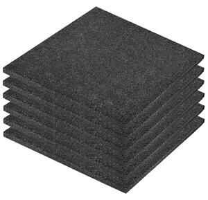 Fall Protection Tiles 6 pcs Rubber 50x50x3 cm Black