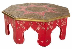 Centre Table Alexandra House Living White Red Brass MDF Wood 40 x 15 x 40 cm