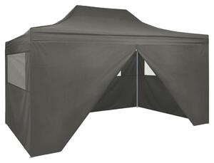 Foldable Tent Pop-Up with 4 Side Walls 3x4.5 m Anthracite