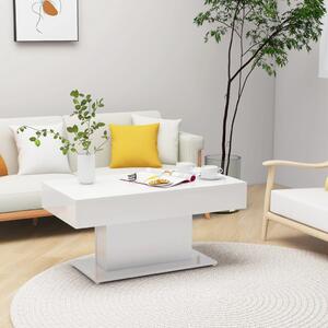Coffee Table High Gloss White 96x50x45 cm Engineered Wood