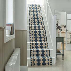 Byron Tile Stair Runner Blue/Beige