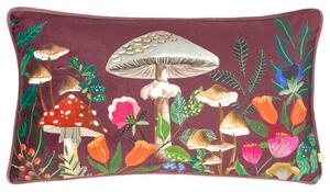WylderNature Garden Mushroom Rectangle Cushion Pink/Green