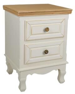 Nightstand Alexandra House Living White Natural 33 x 53 x 37 cm