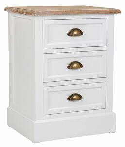 Nightstand Alexandra House Living White Brown 35 x 60 x 45 cm