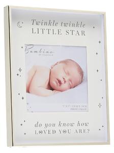 Bambino Metal Plated Twinkle Twinkle Photo Frame Silver