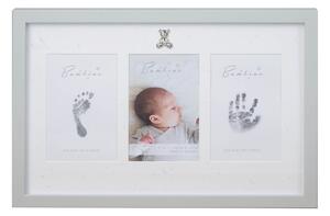Bambino Hand & Foot Print with Ink Pad Frame Silver