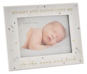 Bambino Mummy & Daddy Love Me To the Moon Back Photo Frame White