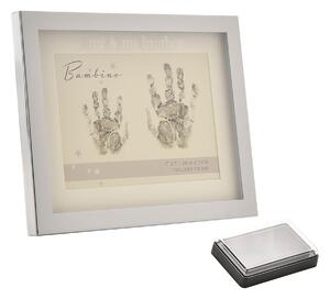 Bambino Silver Me & My Brother Hand Print Frame Silver