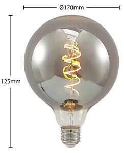 Lucande LED bulb E27 G125 4W 2,200K dimmable smoke