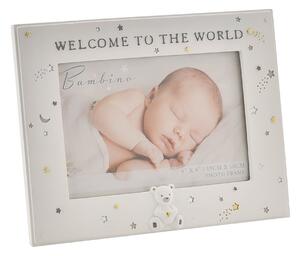 Bambino Resin Welcome To The World Photo Frame White