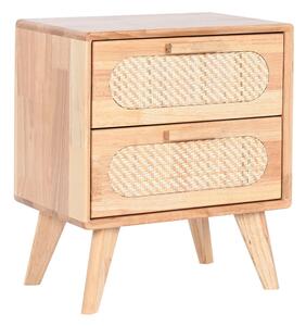 Nightstand Home ESPRIT Wood Metal Rattan 40 x 30 x 48 cm