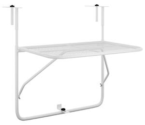 Balcony Table White 60x40 cm Steel