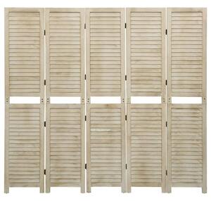 5-Panel Room Divider 175x165 cm Solid Wood Paulownia