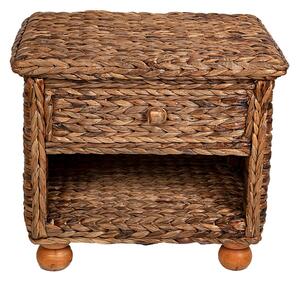 Nightstand Romimex Natural Natural Fibre 55 x 50 x 40 cm