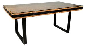 Table Romimex Black Natural Recycled Wood 180 x 77 x 100 cm