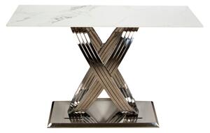 Table Romimex White Silver Stainless steel Synthetic marble 180 x 75 x 90 cm