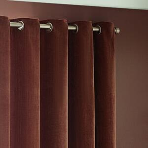 Heavy Chenille Eyelet Curtains Brown