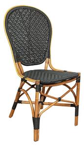 Chair Romimex Black Natural Bamboo Rattan 52 x 103 x 57 cm