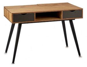 Desk Black Brown Metal Wood (60 x 75 x 110 cm)