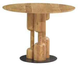 Dining Table Home ESPRIT Metal Acacia 106 x 106 x 76 cm