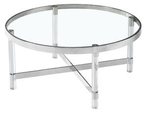 Centre Table Romimex Silver Glass Stainless steel 90 x 40 x 90 cm Circular