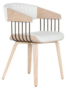 Dining Chair Home ESPRIT White Polyester Wood 51 x 55 x 76,5 cm