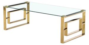 Centre Table Romimex Golden Stainless steel Tempered glass 120 x 40 x 60 cm