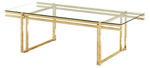 Centre Table Romimex Golden Stainless steel Tempered glass 140 x 45 x 70 cm