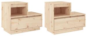 Bedside Cabinets 2 pcs 60x34x51 cm Solid Wood Pine