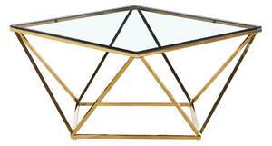 Centre Table Romimex Golden Stainless steel Tempered glass 80 x 45 x 80 cm