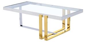 Centre Table Romimex Golden Silver Stainless steel Tempered glass 120 x 40 x 60 cm