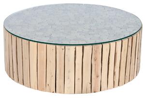 Centre Table Home ESPRIT Natural Crystal Eucalyptus wood 90 x 90 x 30 cm