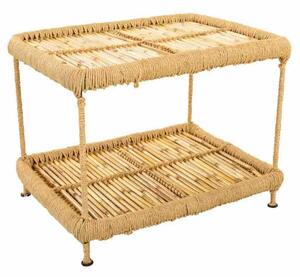 Centre Table Alexandra House Living Natural Bamboo Rope Iron 38 x 37 x 49 cm 1 Shelves