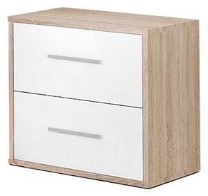 Nightstand Alexandra House Living White Metal Wood MDP 40 x 41 x 28 cm 2 drawers