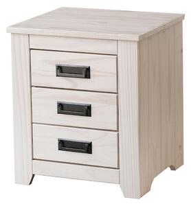 Nightstand Alexandra House Living White Metal Pine 43 x 50 x 32 cm 3 drawers