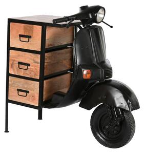 Chest of drawers Home ESPRIT Brown Black Iron Mango wood Motorbike Loft Worn 100 x 68 x 105 cm