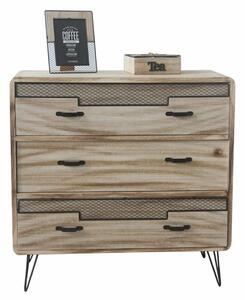 Chest of drawers DKD Home Decor Natural Black Paolownia wood (80 x 38 x 79 cm)