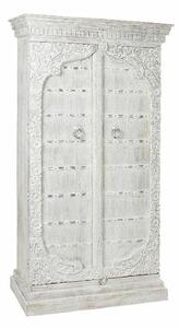 Cupboard DKD Home Decor White Metal Mango wood (100 x 43 x 190 cm)