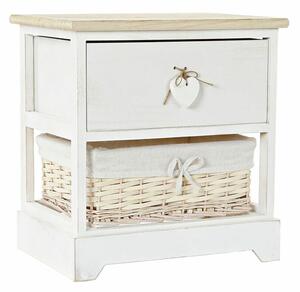 Chest of drawers DKD Home Decor Natural White wicker Paolownia wood (40 x 29 x 42,5 cm)