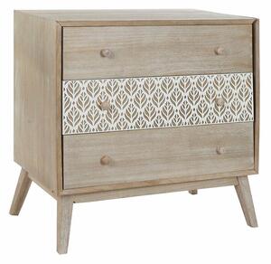 Chest of drawers DKD Home Decor 80 x 42 x 80 cm Natural White Leaf of a plant