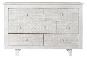 Chest of drawers DKD Home Decor White Multicolour Metal Mango wood Indian Man 30 x 40 cm 112 x 35 x 75 cm