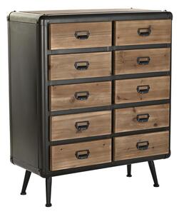 Chest of drawers DKD Home Decor Fir Black Metal Brown (80 x 40 x 95 cm)