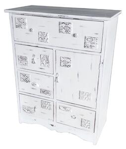 Chest of drawers DKD Home Decor 78 x 38 x 102 cm Wood White Worn